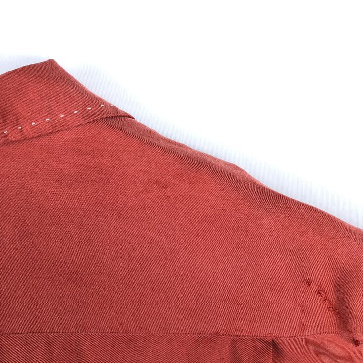 90'S Nat Nast Two-Tone Short-Sleeve Open-Collar Silk Shirt, Boxy Shirt, Men's Size M (Equivalent), Vintage silk red type Vintage Second Hand