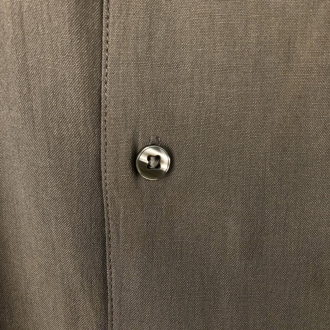AXIST Two-Tone Short-Sleeve Open-Collar Silk Shirt, Boxy Fit, Men's Size XL (approx.) silk brown type Vintage Second Hand