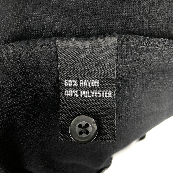 Milano Bay Two-Tone Short-Sleeve Open-Collar Rayon Shirt, Boxy Fit, Men's Size L (approx.) Rayon black type Vintage Second Hand