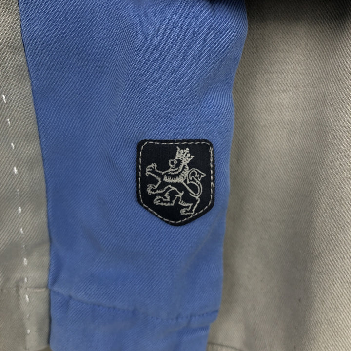 90'S Nat Nast two-tone short-sleeved open-collar silk box shirt, men's size L, vintage silk blue type Vintage Second Hand