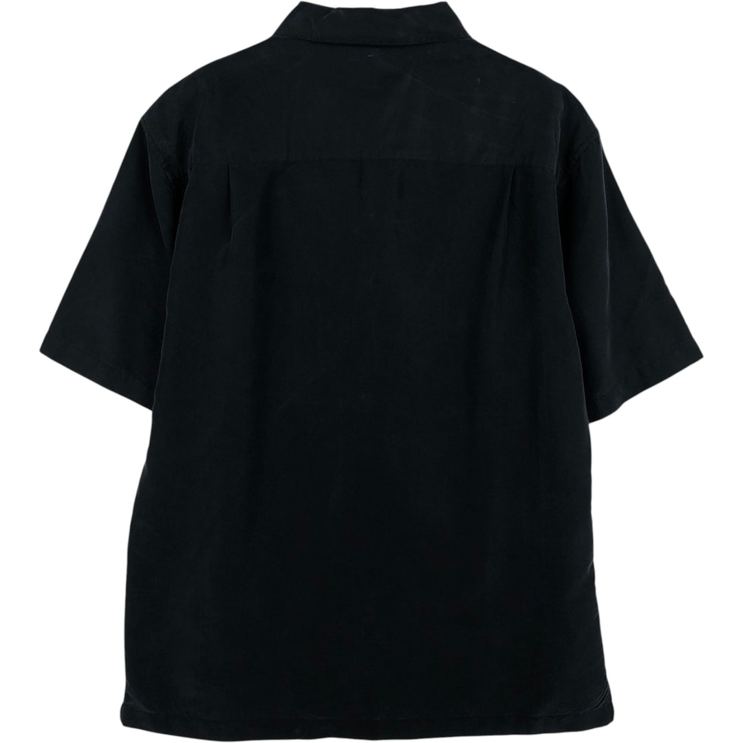 Alfani Two-Tone Short-Sleeve Open-Collar Shirt, Boxy Shirt, Men's Size S (approx.) Modal black type Vintage Second Hand