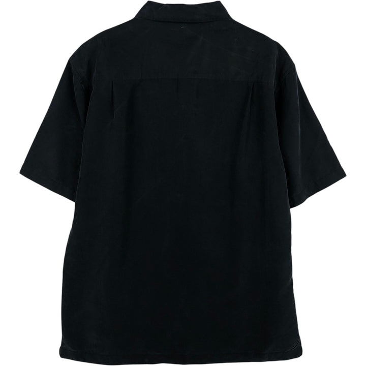 Alfani Two-Tone Short-Sleeve Open-Collar Shirt, Boxy Shirt, Men's Size S (approx.) Modal black type Vintage Second Hand