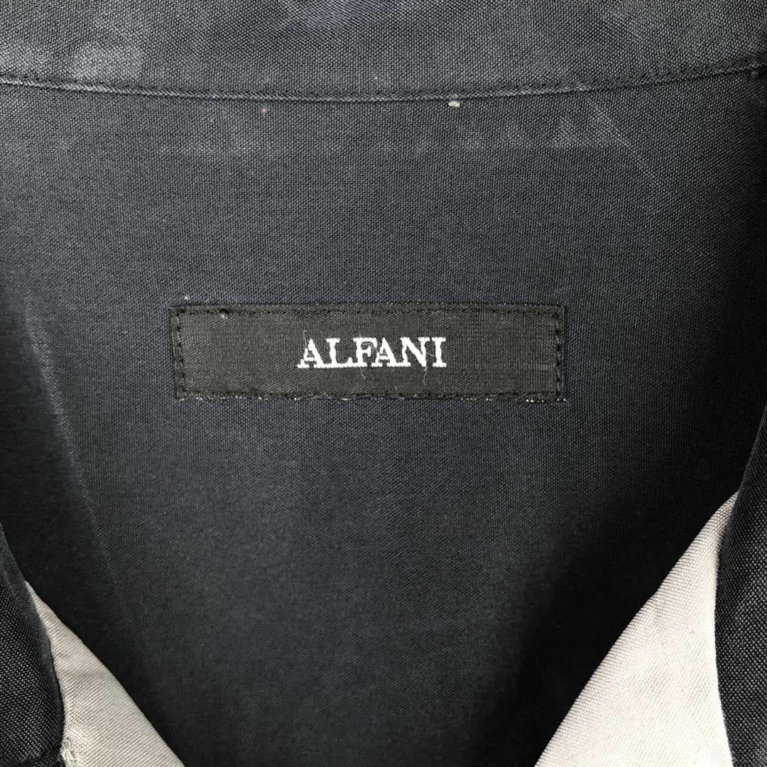 Alfani Two-Tone Short-Sleeve Open-Collar Shirt, Boxy Shirt, Men's Size S (approx.) Modal black type Vintage Second Hand