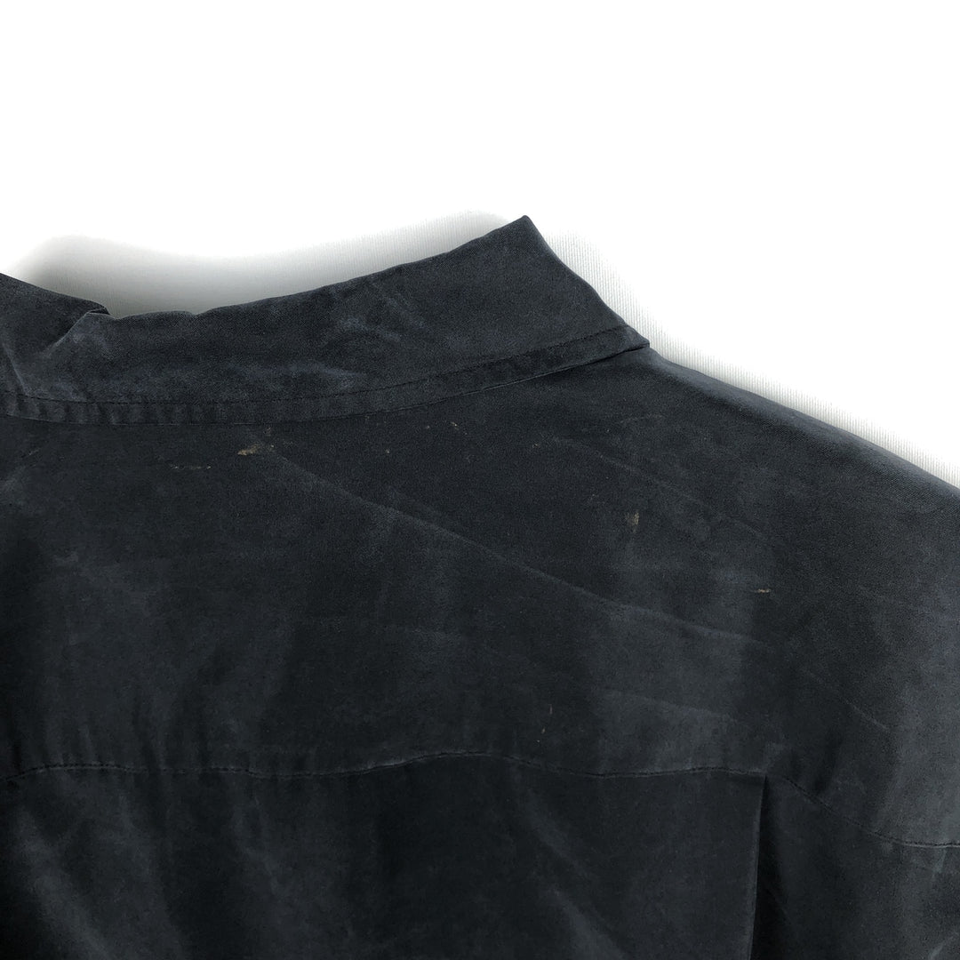 Alfani Two-Tone Short-Sleeve Open-Collar Shirt, Boxy Shirt, Men's Size S (approx.) Modal black type Vintage Second Hand
