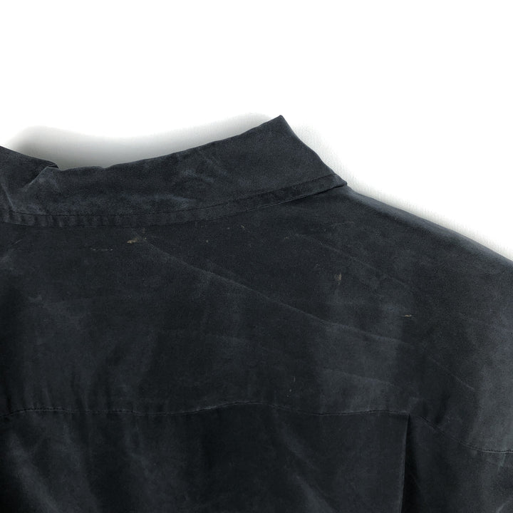 Alfani Two-Tone Short-Sleeve Open-Collar Shirt, Boxy Shirt, Men's Size S (approx.) Modal black type Vintage Second Hand