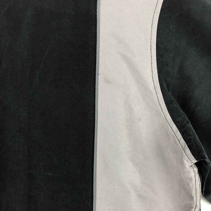 VIA EUROPA Two-tone Short-Sleeve Open-Collar Shirt, Boxy Shirt, Men's Size M (approx.) Modal black type Vintage Second Hand