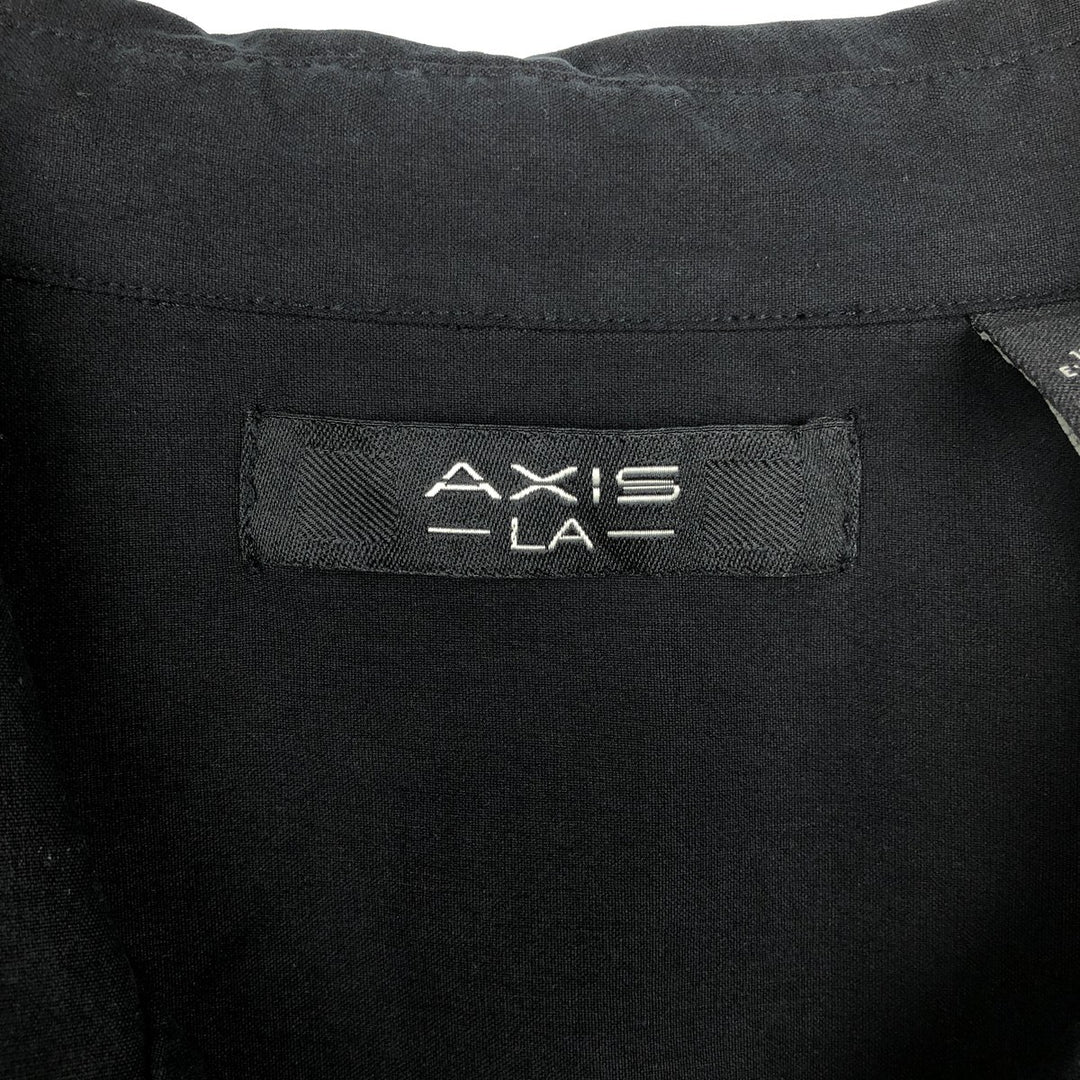 AXIS LA Two-Tone Short-Sleeve Open-Collar Silk Shirt, Boxy Fit, Men's Size XL (approx.) silk black type Vintage Second Hand