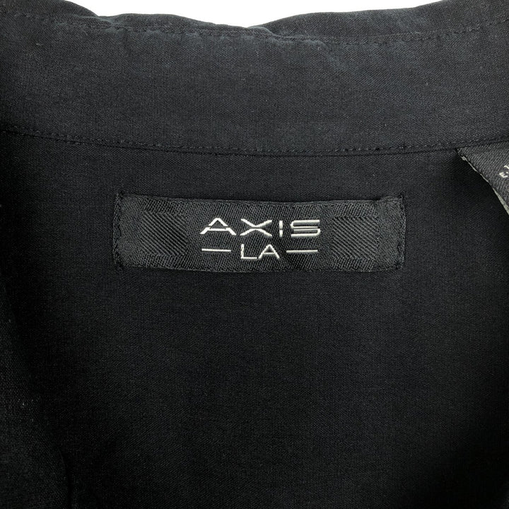 AXIS LA Two-Tone Short-Sleeve Open-Collar Silk Shirt, Boxy Fit, Men's Size XL (approx.) silk black type Vintage Second Hand