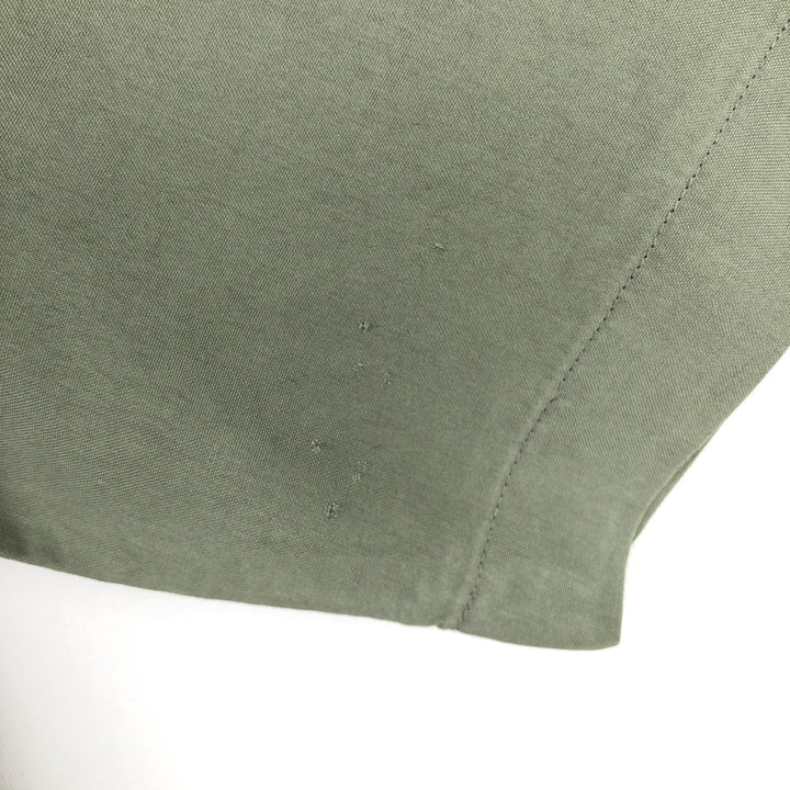 Croft and Barrow Two-Tone Short-Sleeve Open-Collar Silk Shirt, Boxy Fit, Men's Size S (approx.) silk Khaki type sage green Vintage Second Hand