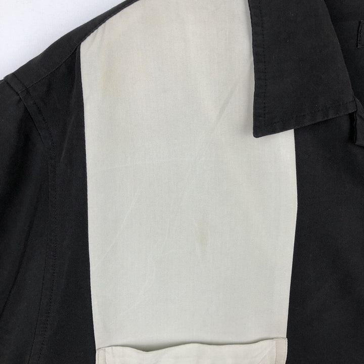 VIA EUROPA Two-tone Short-Sleeve Open-Collar Rayon Shirt, Boxy Fit, Men's Size L (approx.) Rayon black type Vintage Second Hand