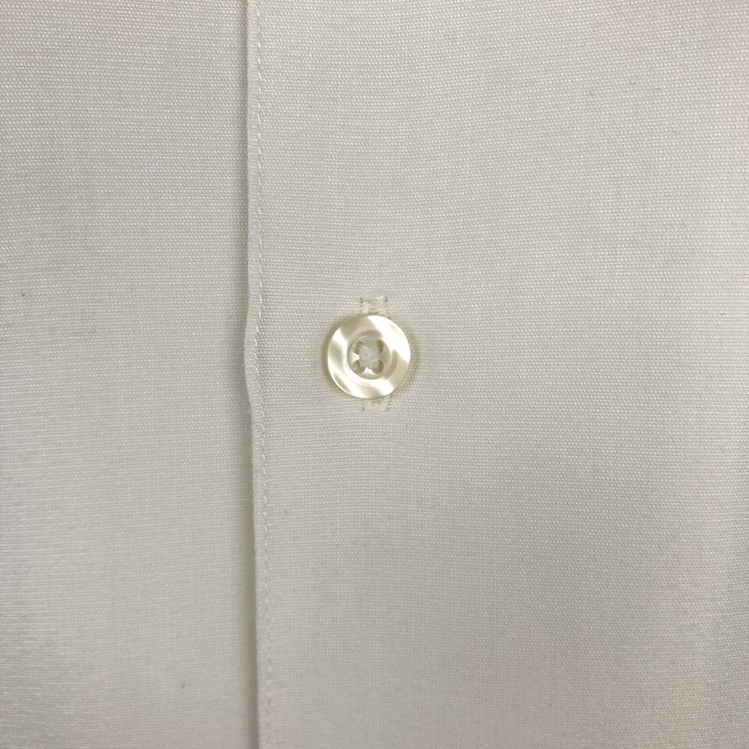 George Short-Sleeve Open-Collar Two-Tone Rayon x Polyester Box Shirt (Men's Size L) Rayon white type Vintage Second Hand