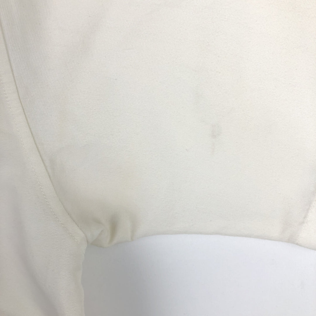 George Short-Sleeve Open-Collar Two-Tone Rayon x Polyester Box Shirt (Men's Size L) Rayon white type Vintage Second Hand