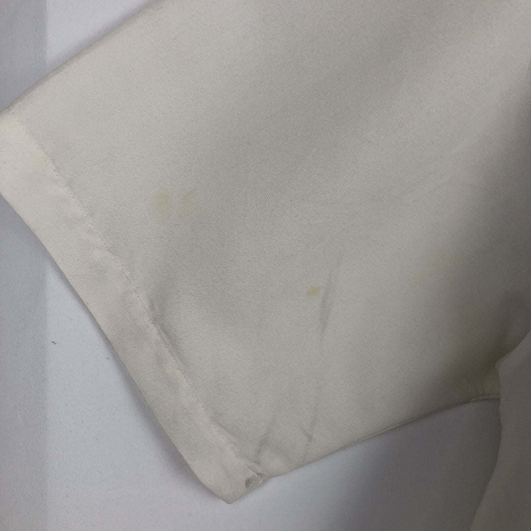 George Short-Sleeve Open-Collar Two-Tone Rayon x Polyester Box Shirt (Men's Size L) Rayon white type Vintage Second Hand
