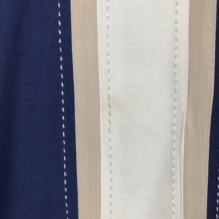 Vintage Silk Two-Tone Short Sleeve Open Collar Silk Shirt, Men's Size L silk blue type Vintage Second Hand