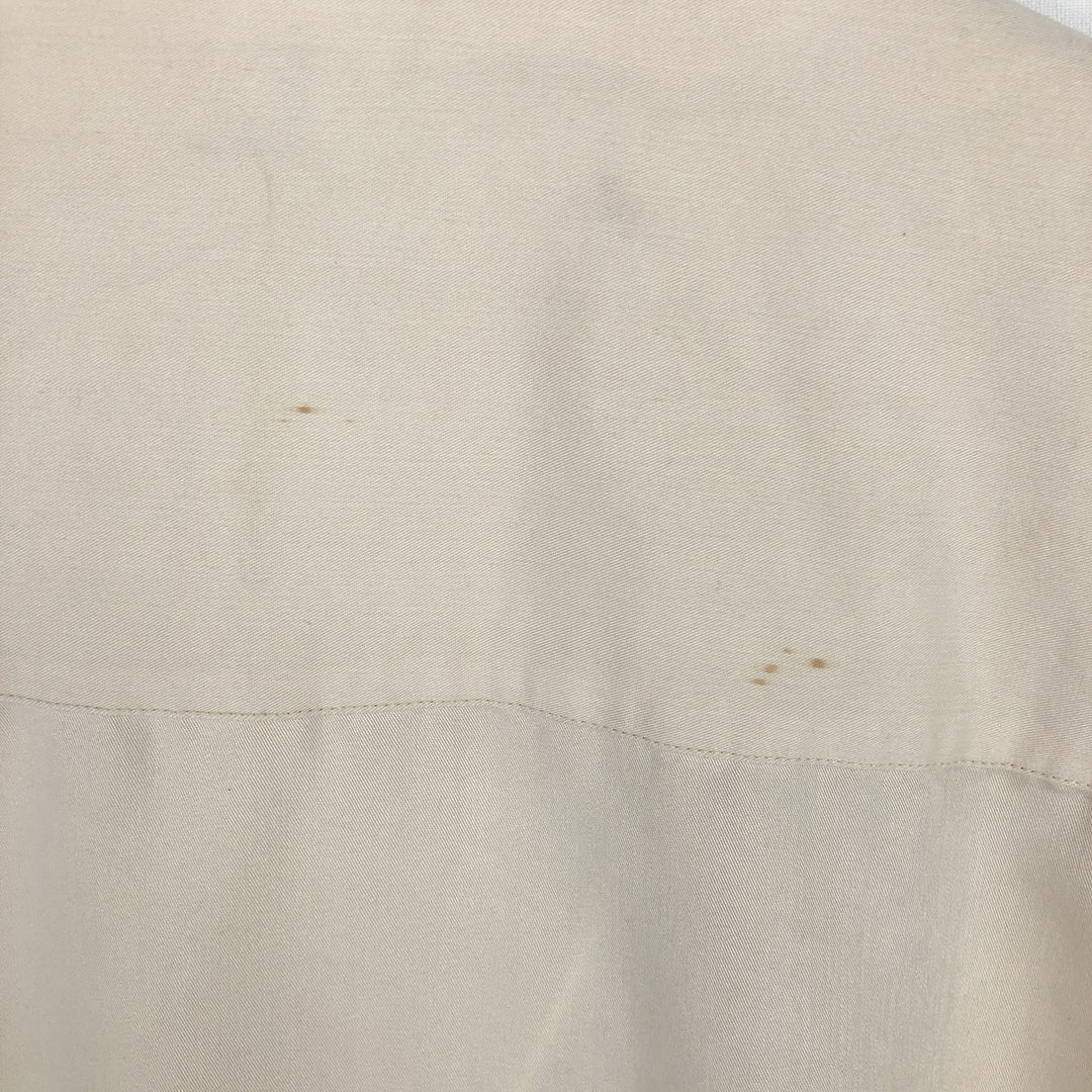 MARGAUX Two-Tone Short-Sleeve Open-Collar Silk Shirt, Boxy Fit, Men's Size XL (approx.) silk ivory Vintage Second Hand