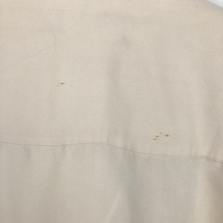 MARGAUX Two-Tone Short-Sleeve Open-Collar Silk Shirt, Boxy Fit, Men's Size XL (approx.) silk ivory Vintage Second Hand