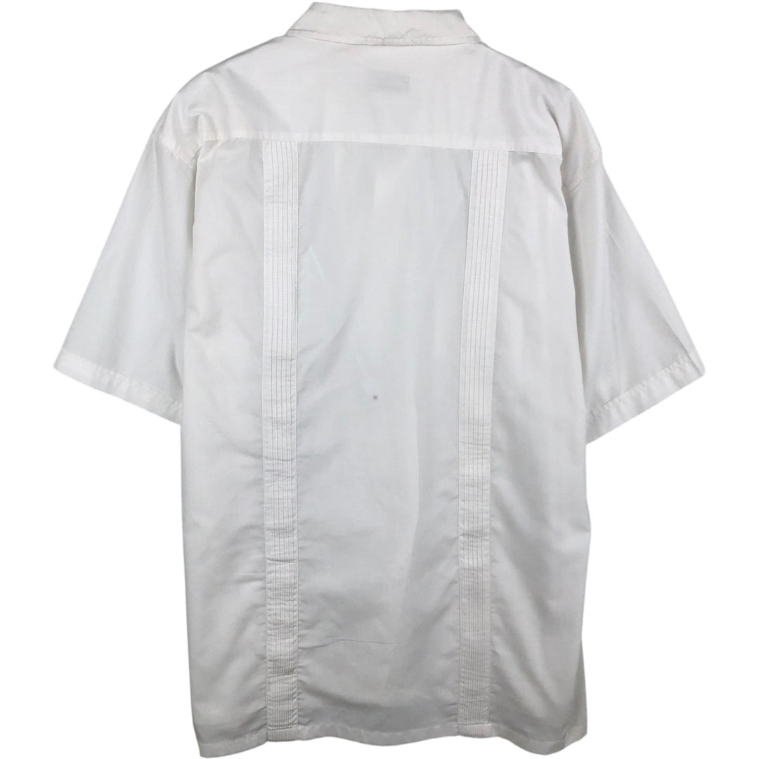 PLATOON Short-Sleeve Open-Collar Mexican Shirt, Cuban Shirt, Boxy Shirt, Men's Size M polyester white type Vintage Second Hand
