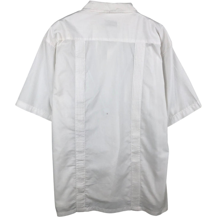 PLATOON Short-Sleeve Open-Collar Mexican Shirt, Cuban Shirt, Boxy Shirt, Men's Size M polyester white type Vintage Second Hand