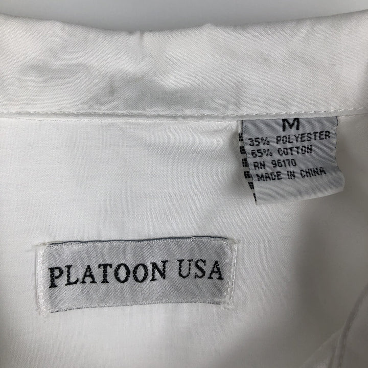 PLATOON Short-Sleeve Open-Collar Mexican Shirt, Cuban Shirt, Boxy Shirt, Men's Size M polyester white type Vintage Second Hand