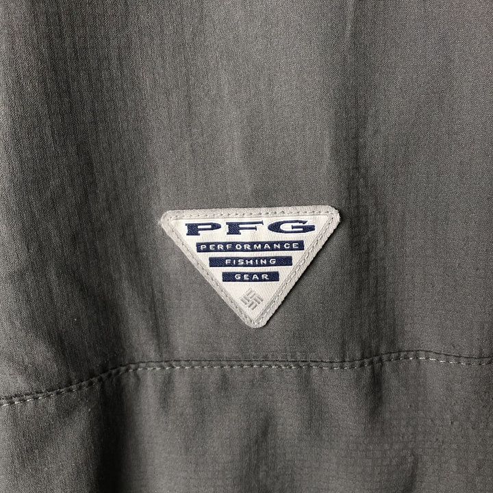Columbia PFG Tamiami Omni-Shade Button-Down Short Sleeve Fishing Shirt, Men's Size L polyester gray type Vintage Second Hand