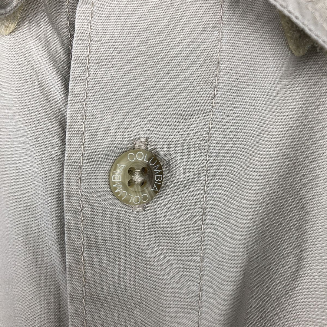 2000'S Columbia PFG Hidden Button-Down Short-Sleeve Fishing Shirt, Men's Size L (approx.) cotton Beige type Vintage Second Hand