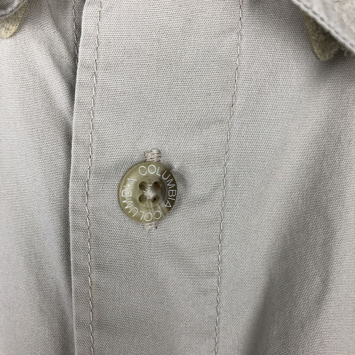 2000'S Columbia PFG Hidden Button-Down Short-Sleeve Fishing Shirt, Men's Size L (approx.) cotton Beige type Vintage Second Hand