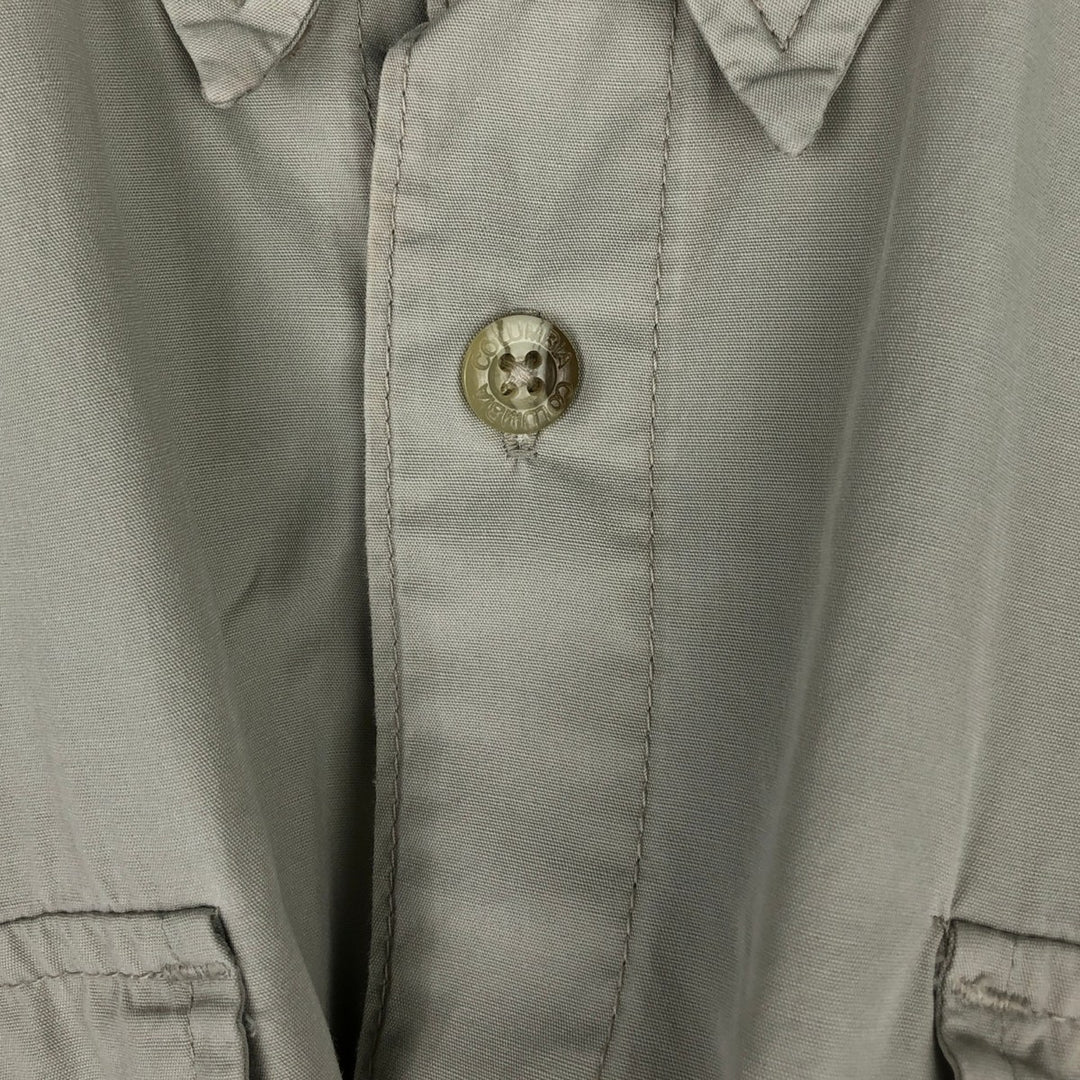 2000'S Columbia short-sleeved fishing shirt with hidden button-down collar, men's size XL equivalent. cotton Beige type Vintage Second Hand