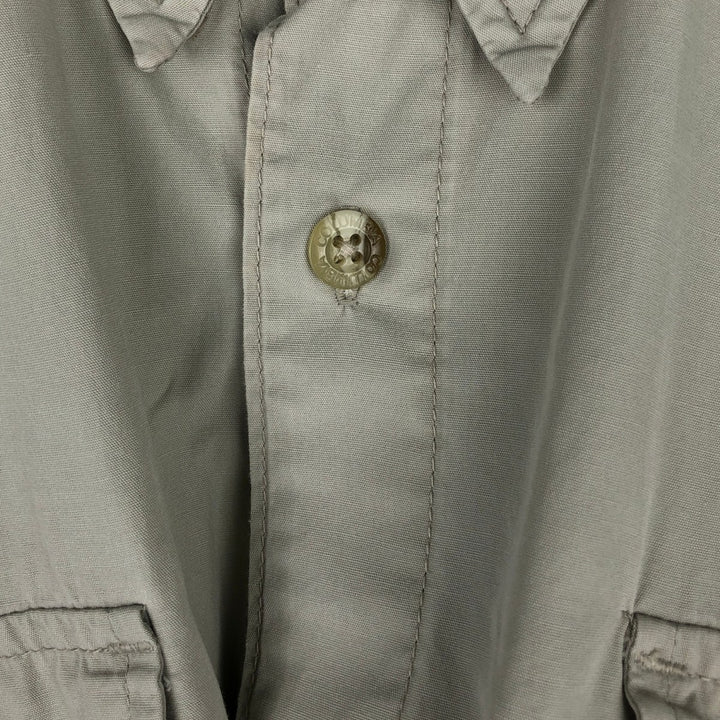 2000'S Columbia short-sleeved fishing shirt with hidden button-down collar, men's size XL equivalent. cotton Beige type Vintage Second Hand
