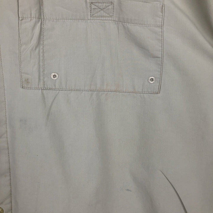 2000'S Columbia short-sleeved fishing shirt with hidden button-down collar, men's size XL equivalent. cotton Beige type Vintage Second Hand