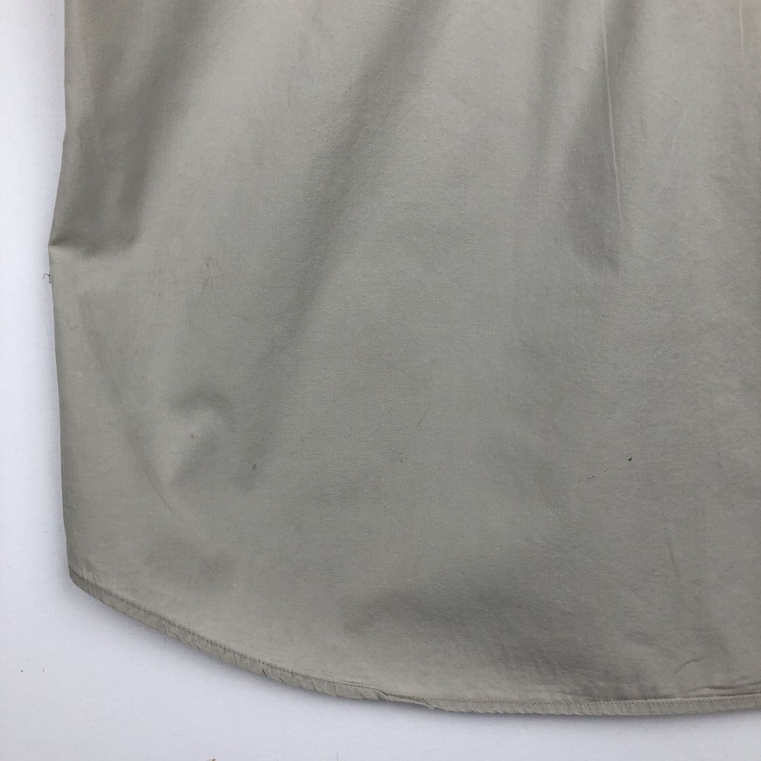 2000'S Columbia short-sleeved fishing shirt with hidden button-down collar, men's size XL equivalent. cotton Beige type Vintage Second Hand