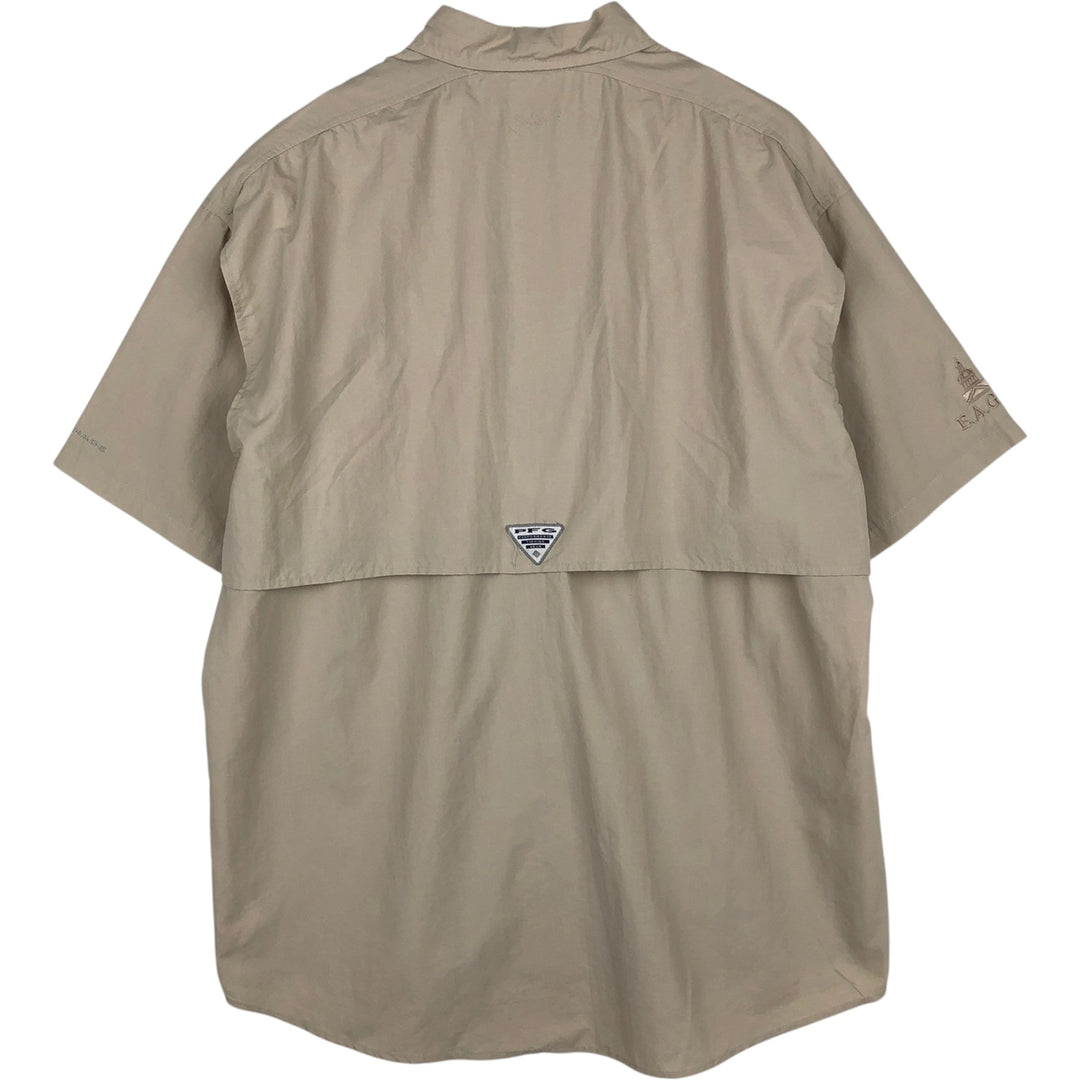 Columbia PFG OMNI-SHADE Omni-Shade Button-Down Short Sleeve Fishing Shirt Men's XL Nylon Beige type Vintage Second Hand