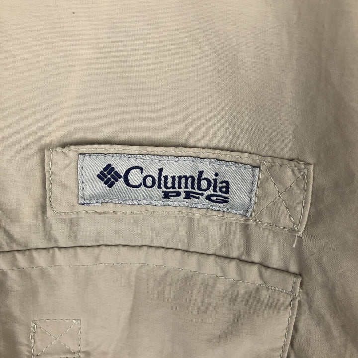 Columbia PFG OMNI-SHADE Omni-Shade Button-Down Short Sleeve Fishing Shirt Men's XL Nylon Beige type Vintage Second Hand