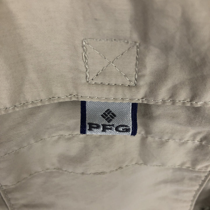 Columbia PFG OMNI-SHADE Omni-Shade Button-Down Short Sleeve Fishing Shirt Men's XL Nylon Beige type Vintage Second Hand