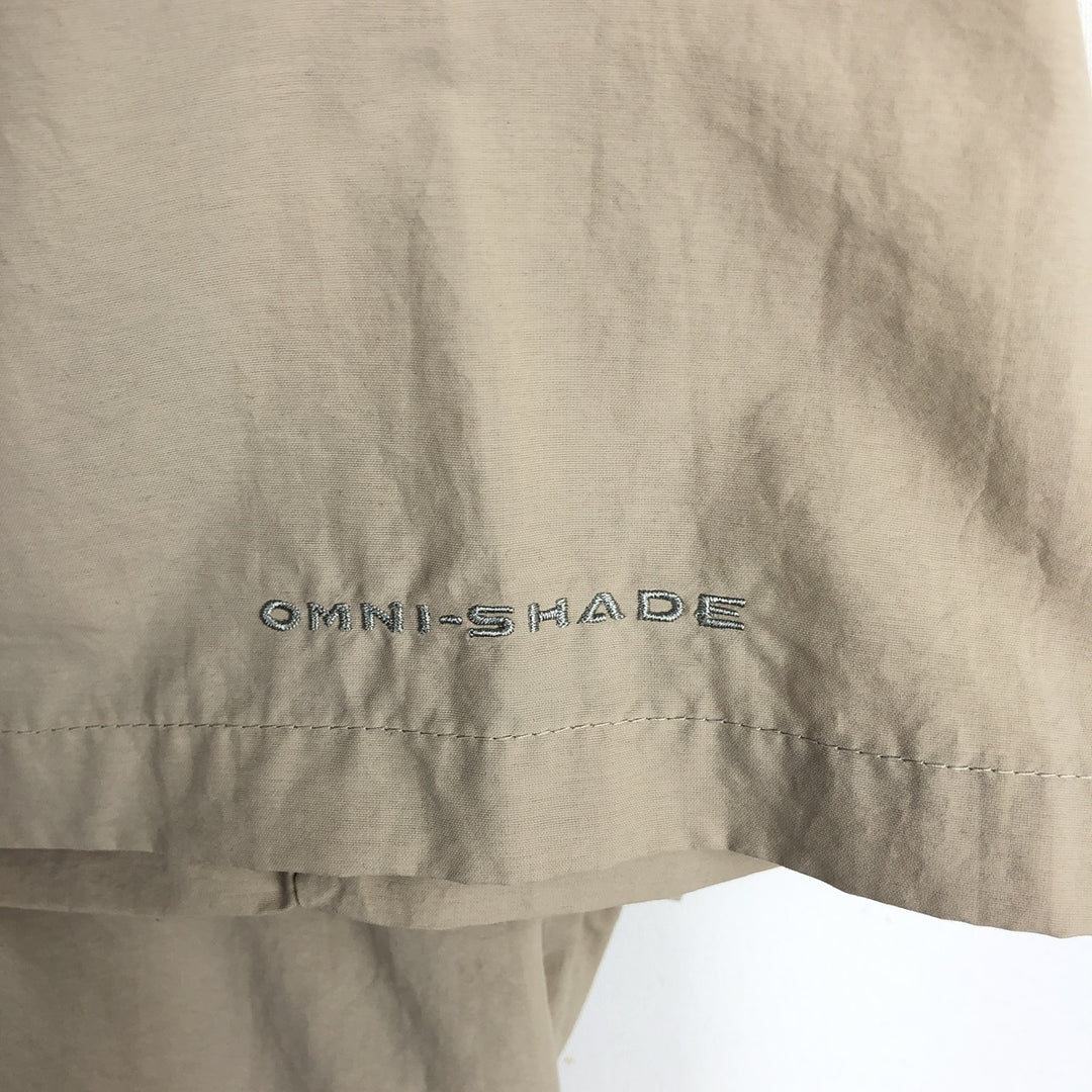 Columbia PFG OMNI-SHADE Omni-Shade Button-Down Short Sleeve Fishing Shirt Men's XL Nylon Beige type Vintage Second Hand