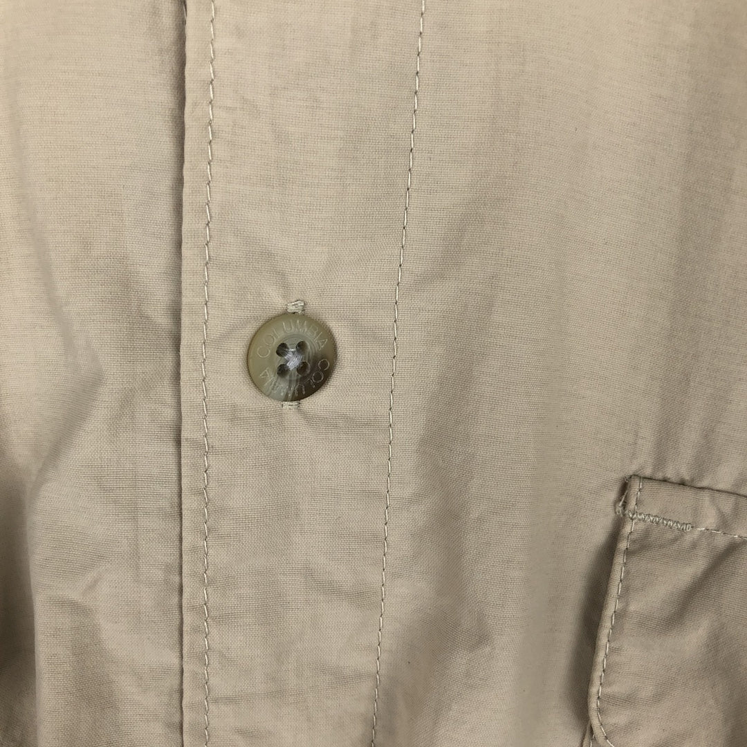 Columbia PFG OMNI-SHADE Omni-Shade Button-Down Short Sleeve Fishing Shirt Men's XL Nylon Beige type Vintage Second Hand