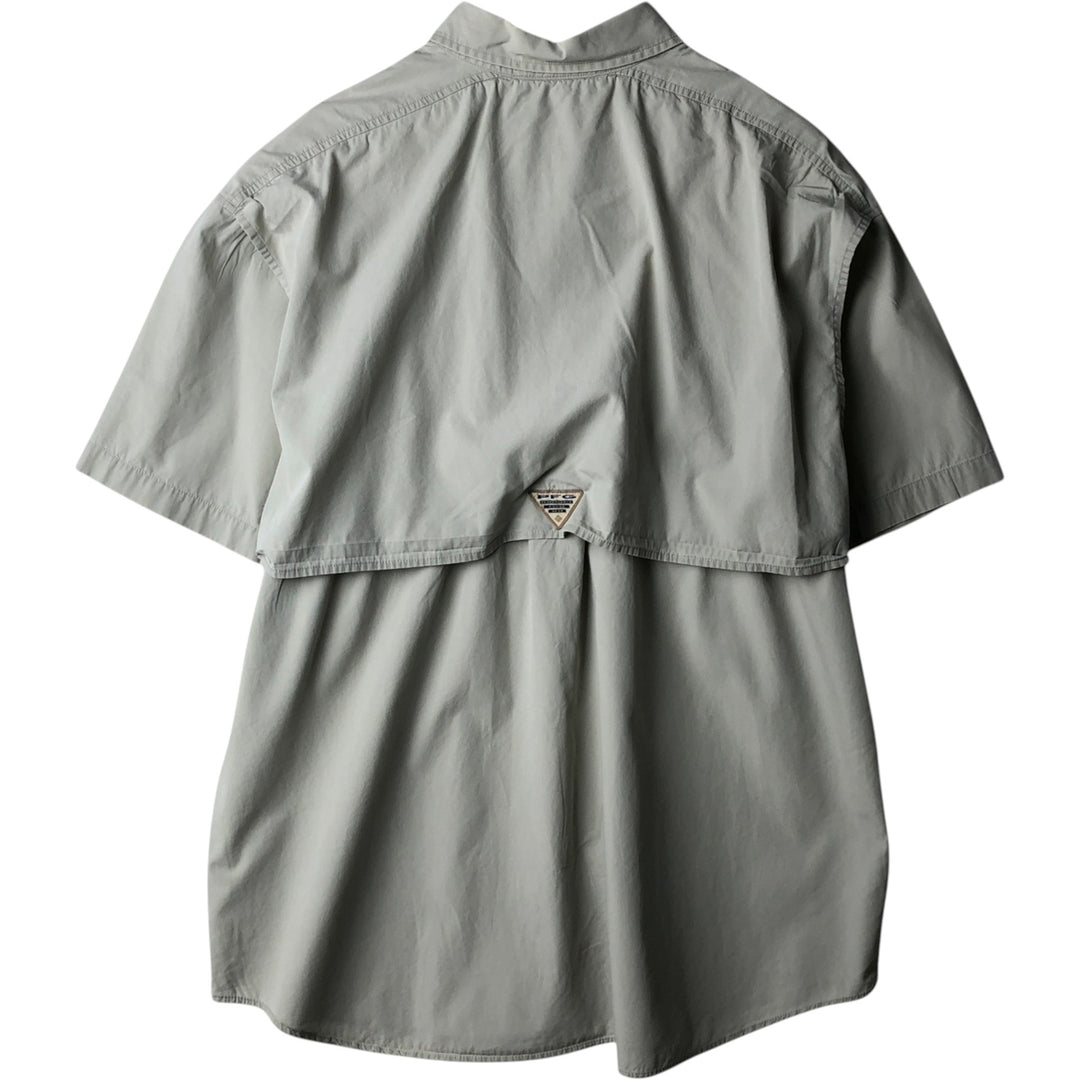 00'S Columbia PFG Hidden Button Down Short Sleeve Fishing Shirt Men's XL cotton Beige type Vintage Second Hand