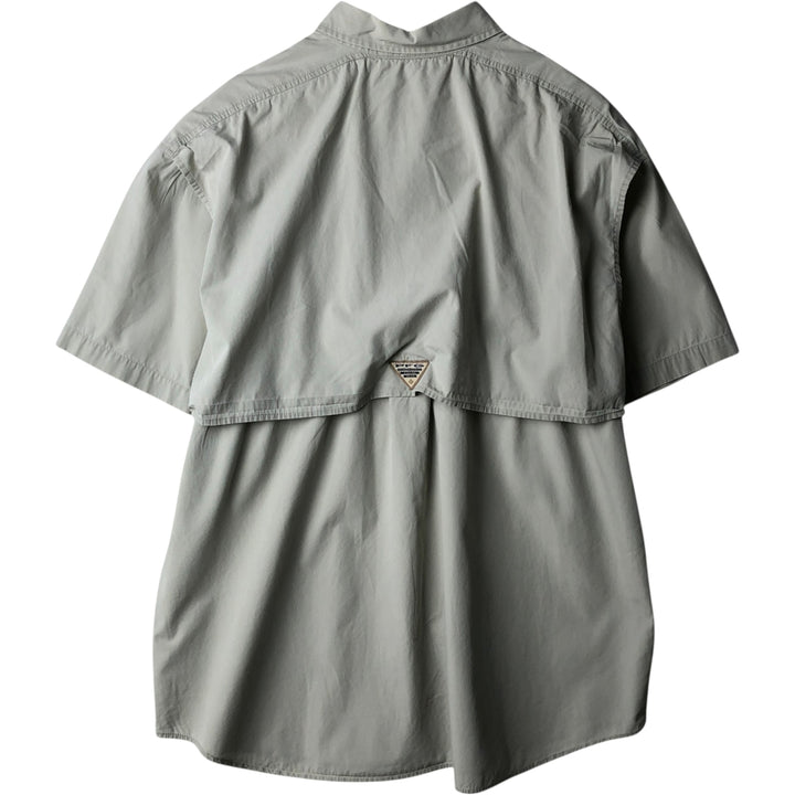 00'S Columbia PFG Hidden Button Down Short Sleeve Fishing Shirt Men's XL cotton Beige type Vintage Second Hand