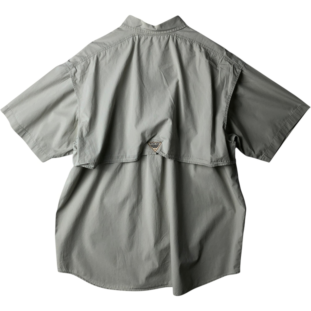 00'S Columbia PFG Hidden Button Down Short Sleeve Fishing Shirt Men's XL cotton Beige type Vintage Second Hand