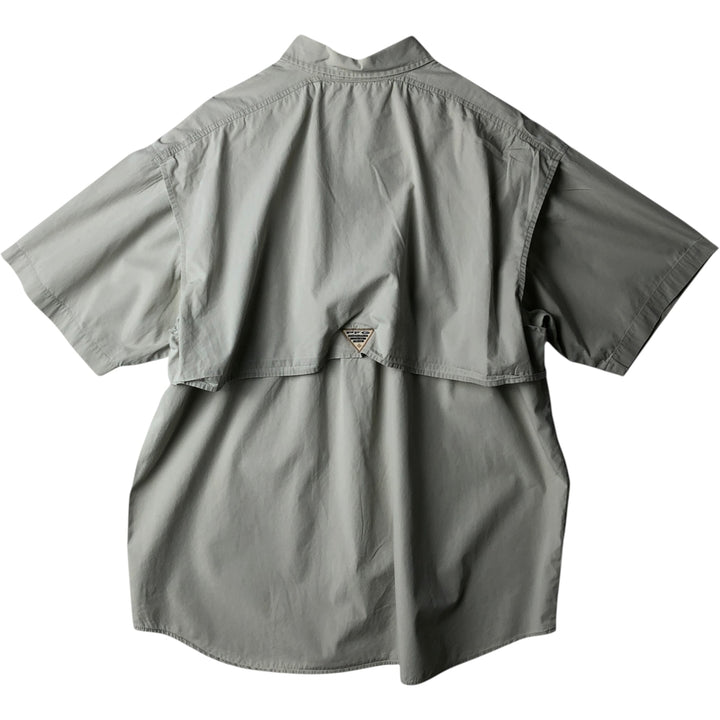 00'S Columbia PFG Hidden Button Down Short Sleeve Fishing Shirt Men's XL cotton Beige type Vintage Second Hand