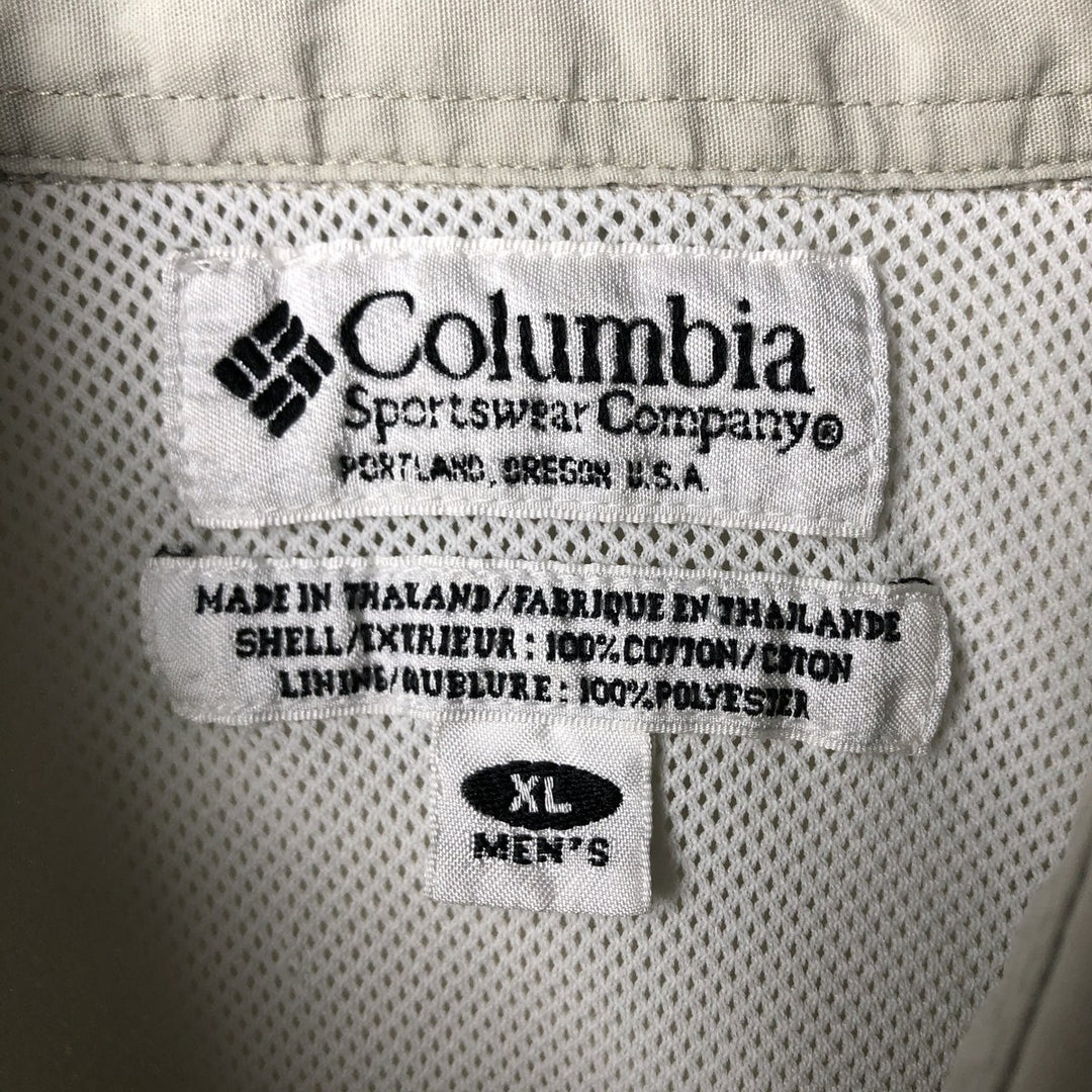 00'S Columbia PFG Hidden Button Down Short Sleeve Fishing Shirt Men's XL cotton Beige type Vintage Second Hand
