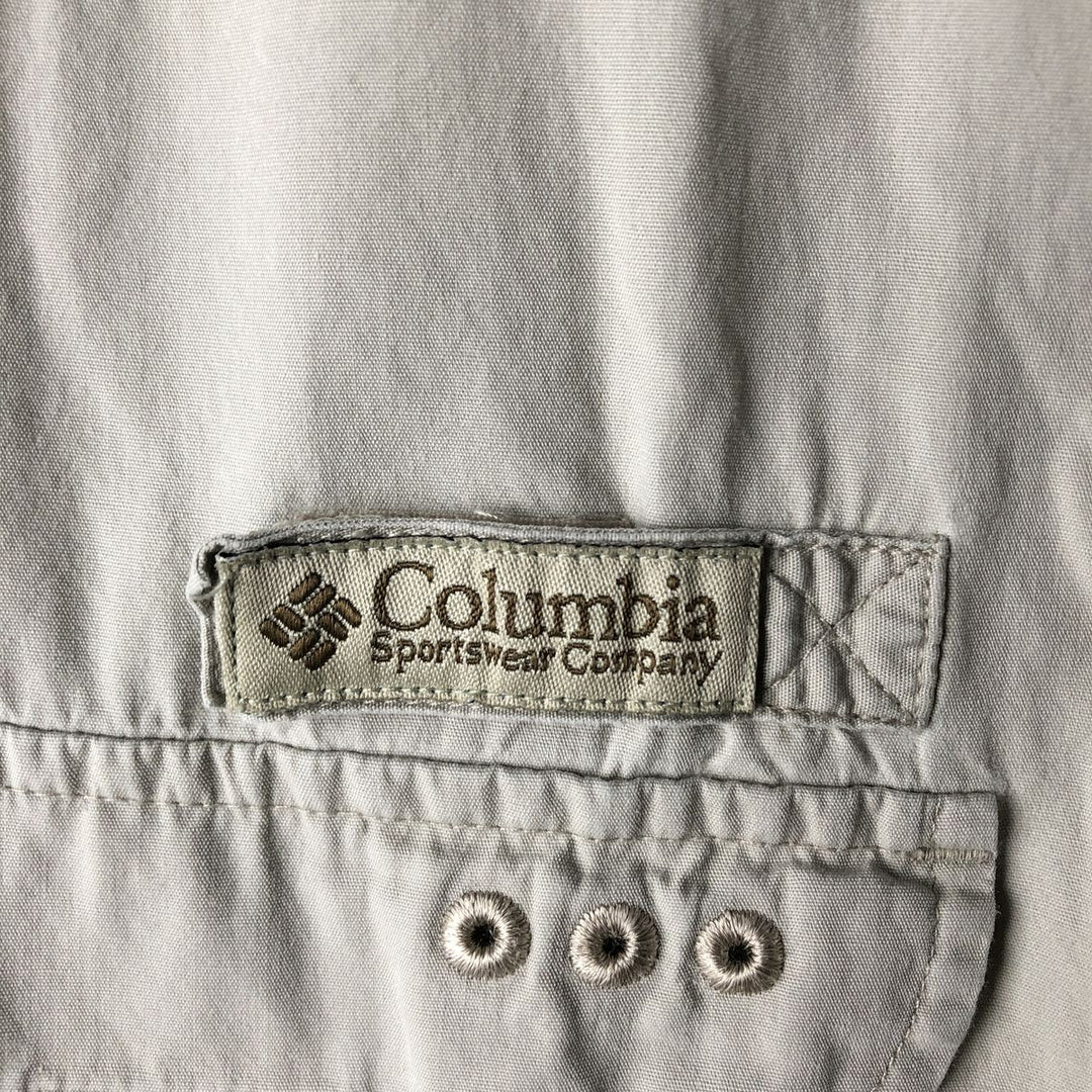 00'S Columbia PFG Hidden Button Down Short Sleeve Fishing Shirt Men's XL cotton Beige type Vintage Second Hand