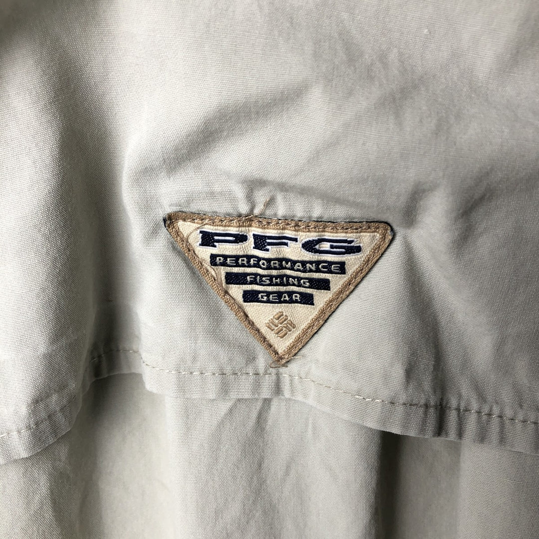 00'S Columbia PFG Hidden Button Down Short Sleeve Fishing Shirt Men's XL cotton Beige type Vintage Second Hand