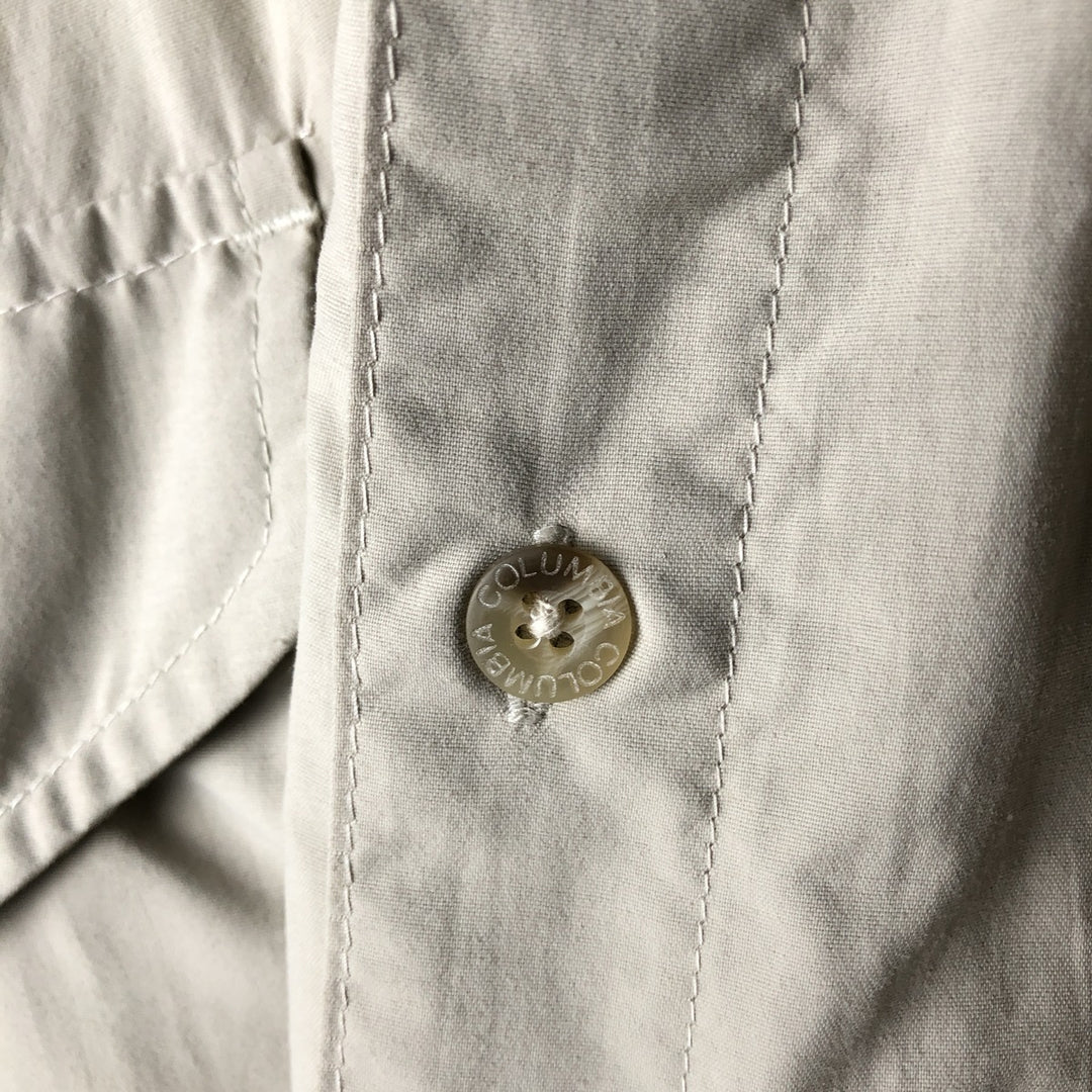 00'S Columbia PFG Hidden Button Down Short Sleeve Fishing Shirt Men's M Size Nylon Beige type Vintage Second Hand