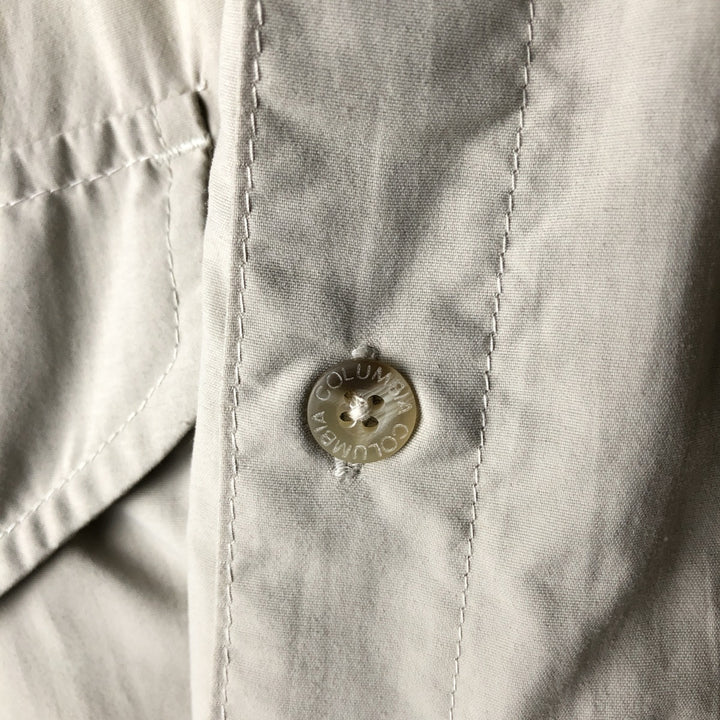 00'S Columbia PFG Hidden Button Down Short Sleeve Fishing Shirt Men's M Size Nylon Beige type Vintage Second Hand
