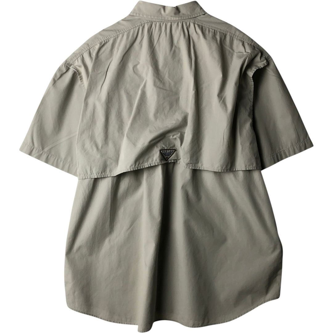 00'S Columbia PFG Hidden Button Down Short Sleeve Fishing Shirt Men's XL cotton Beige type Vintage Second Hand