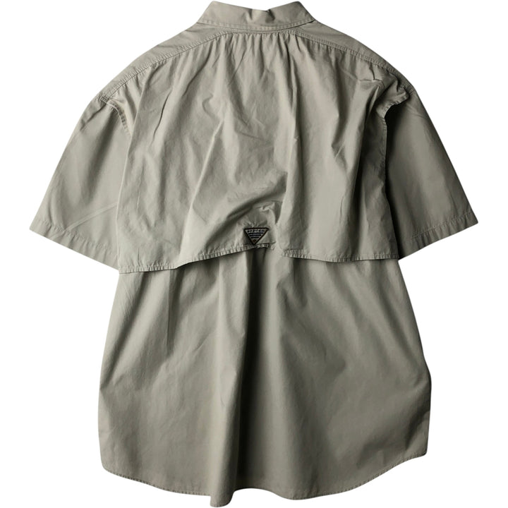 00'S Columbia PFG Hidden Button Down Short Sleeve Fishing Shirt Men's XL cotton Beige type Vintage Second Hand