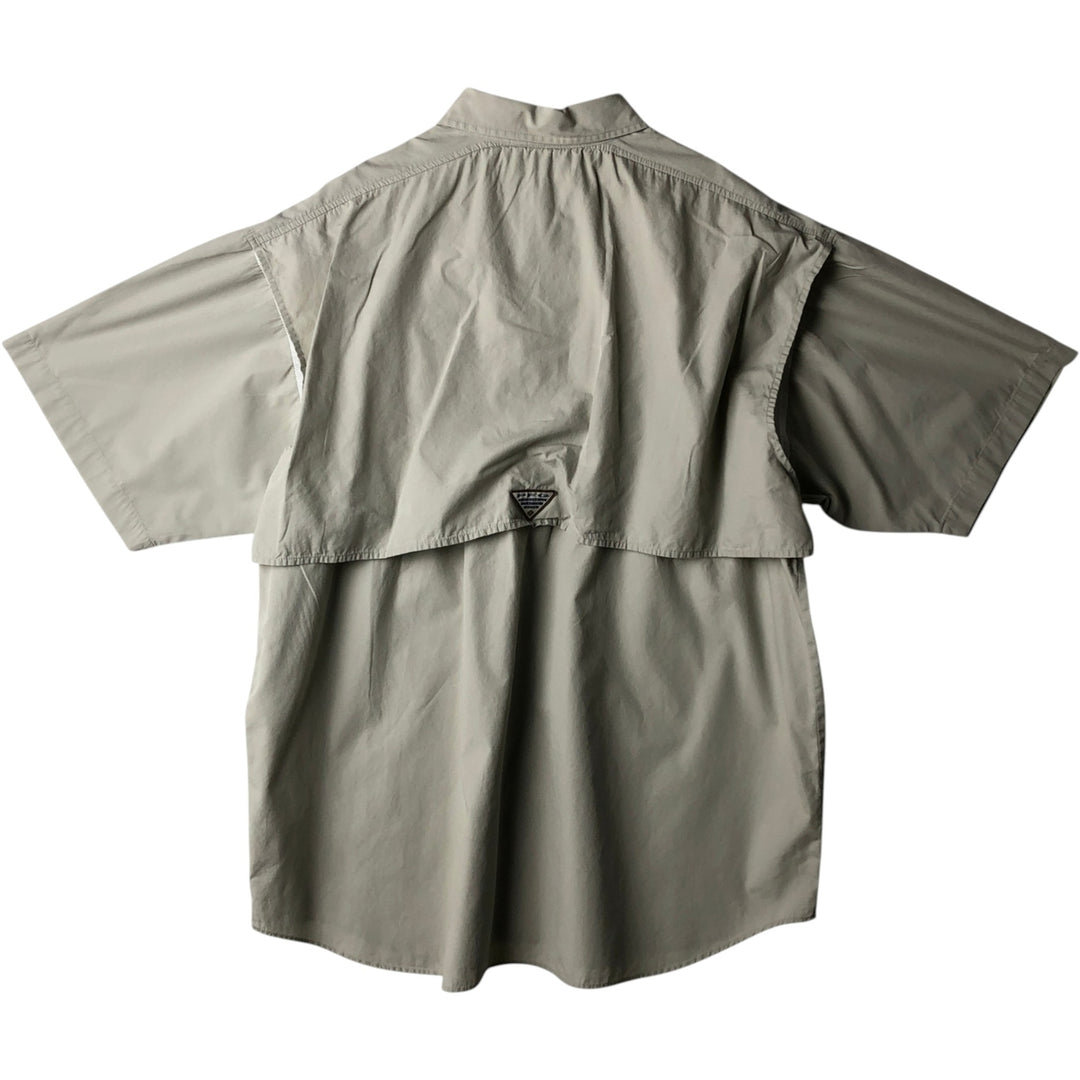 00'S Columbia PFG Hidden Button Down Short Sleeve Fishing Shirt Men's XL cotton Beige type Vintage Second Hand