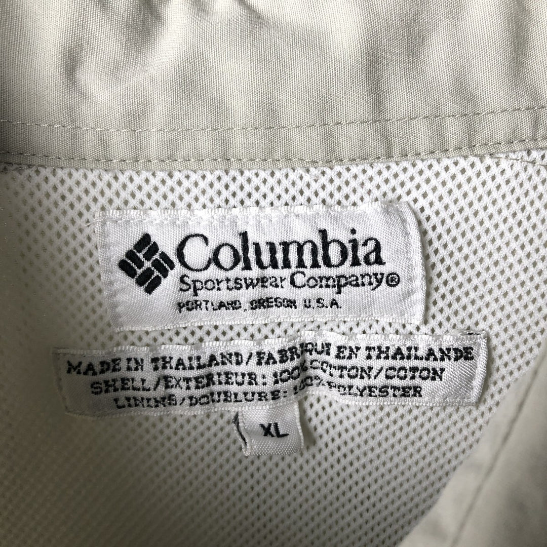 00'S Columbia PFG Hidden Button Down Short Sleeve Fishing Shirt Men's XL cotton Beige type Vintage Second Hand