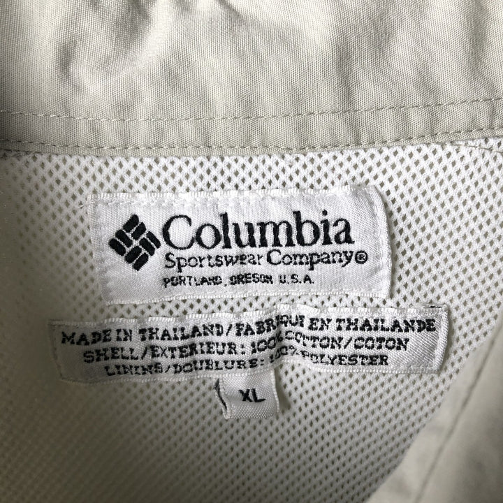 00'S Columbia PFG Hidden Button Down Short Sleeve Fishing Shirt Men's XL cotton Beige type Vintage Second Hand