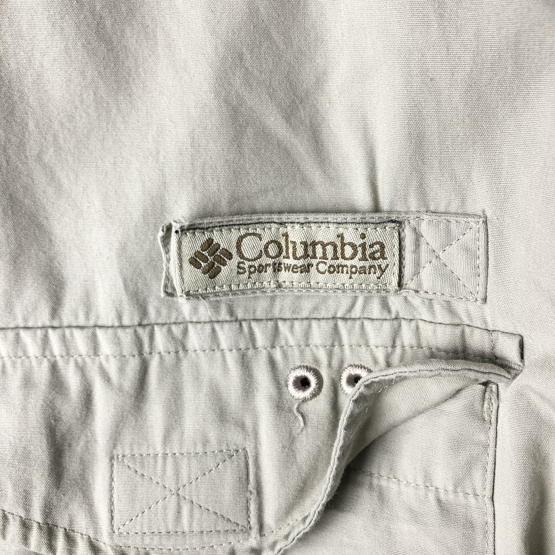 00'S Columbia PFG Hidden Button Down Short Sleeve Fishing Shirt Men's XL cotton Beige type Vintage Second Hand